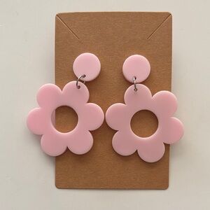 Fashion Jewelry Pink Flower Earrings